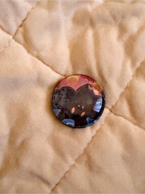 Pokemon Round Button Pin in Black, Pink and Blue